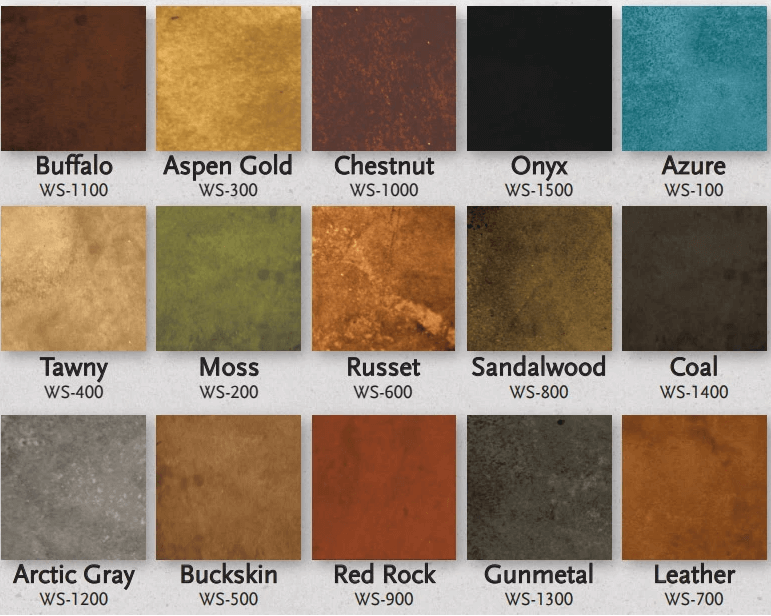 popular concrete stain colors