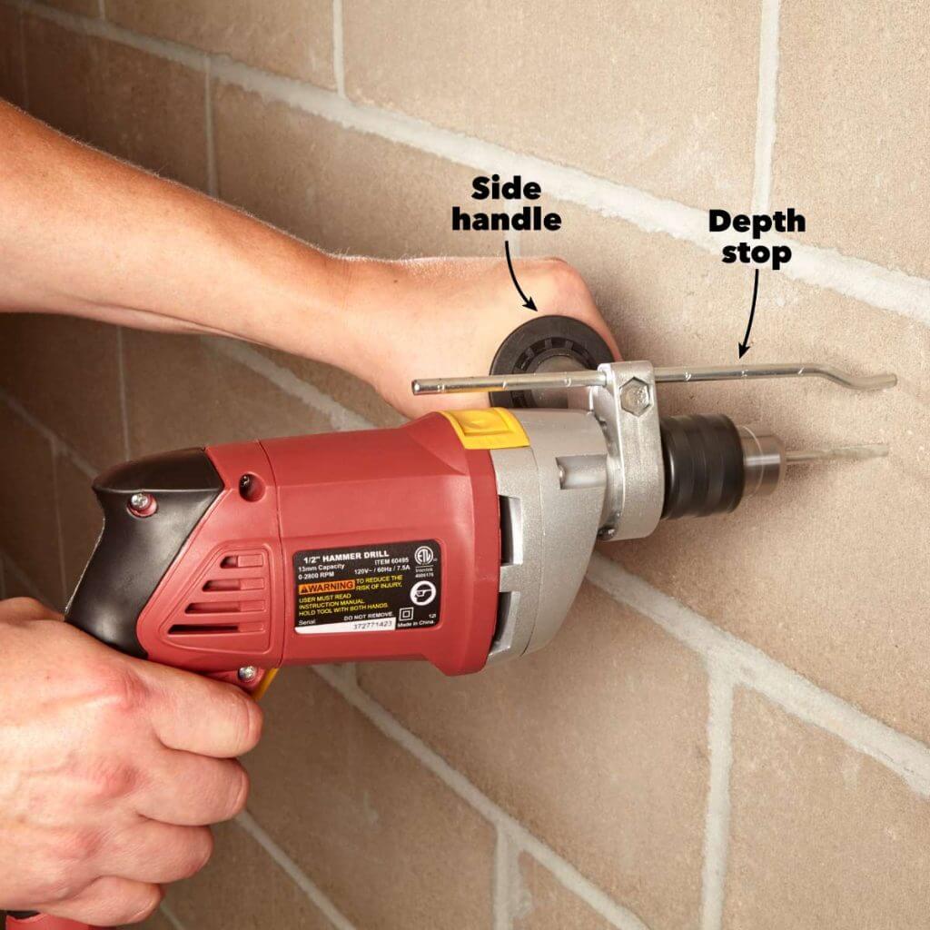 how to drill into brick